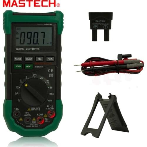 MASTECH MS8268 Digital Multimeter Manual&Auto protection ac/dc ammeter voltmeter ohm Frequency electrical tester diode detector