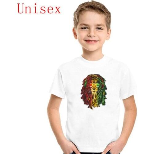 2020 Rasta Vibe lion children tee shirt summer kids Short Sleeves Trendy pop o-neck shirt boy clothes High Quality girl clothes