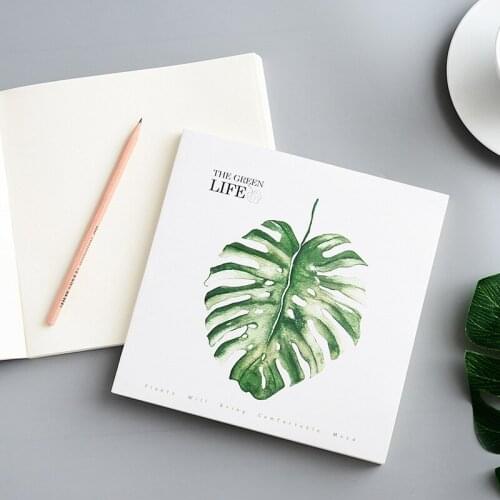 "Green Life" Big Size Drawing Sketchbook Notepad Beautiful Diary Journal Notebook Stationery Gift
