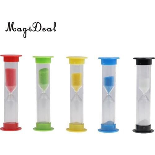 MagiDeal 5 -set 30 Seconds&1+3+5+10 Minutes Sandglass Hourglass Timer Clock Countdown Sec Min Clock Timer for Kids Brush Teeth