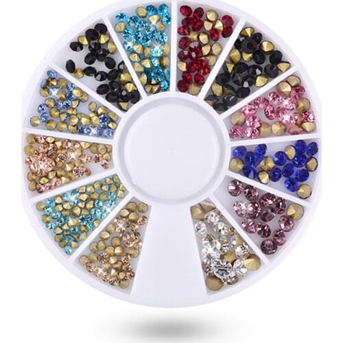 MiFanXi Metal Rivet Ornament Nail Studs 3D Nail Art Decoration Circle Mini Triangular Circle Rice Grains Manicure Nail Art