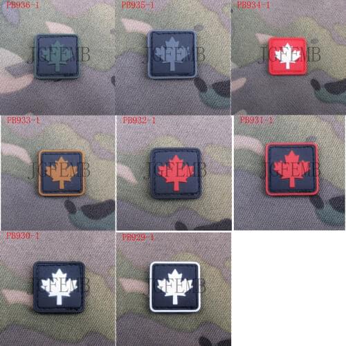 2*Pieces Canada Red Maple flag 3D PVC patch Soft shell