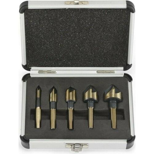 COUNTERSINK TOOL BIT SET COUNTER SINK FOR STEEL METAL WOOD PLASTIC ALUMINUM 5PC