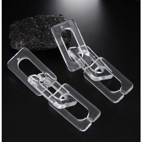 FISHPEACH Statement Clear Acrylic Long Chain Dangle Earrings For Women Bohemian Big Link Chain Square Drop Earrings 2019 Jewelry