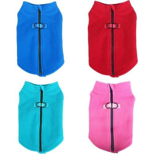 Dog Clothes Fleece Vest Jacket with Buckle Winter Warm Clothing French Bulldog Puppy Dog Chihuahua Pug Coat