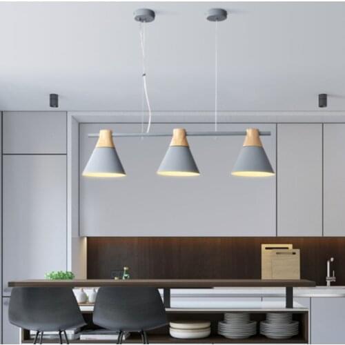 Nordic New Design Pendant Lights Wooden Hanging Light For Dining Table Colorful Bar Lamp Indoor LED Lighting Fixtures