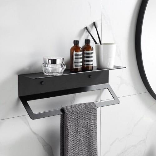 Space Aluminum Stowage Black/White Simple And Beautiful Wall-Mounted Bathroom Hardware Toilet Paper Holder