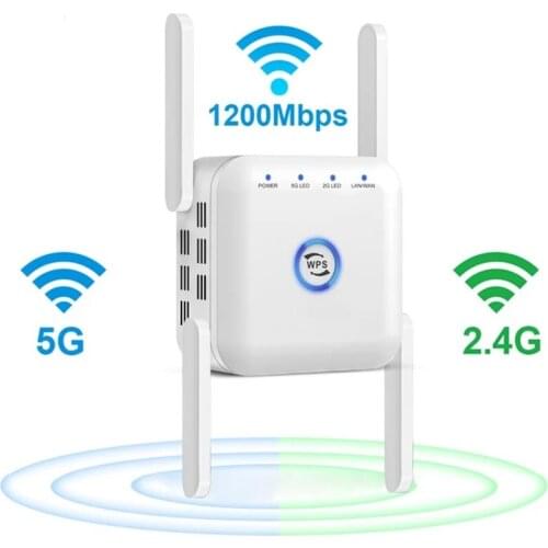 5 Ghz WiFi Repeater Wireless Wifi Extender 1200Mbps Wi-Fi Amplifier 802.11N Long Range Wi fi Signal Booster 2.4G Wifi Repiter