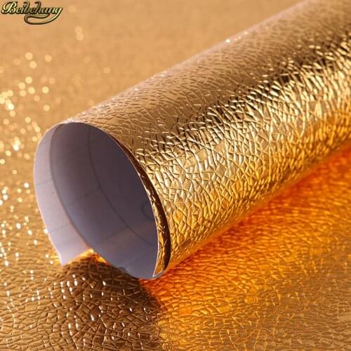 Beibehang 60X500cm self-adhesive wallpaper gold foil notes local yellow wall stickers wall paper roll waterproof stickers