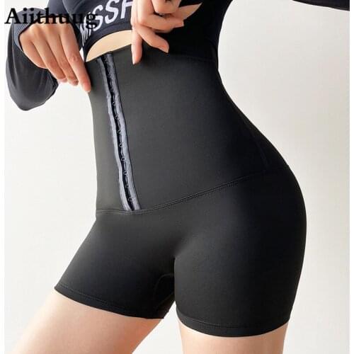 Aiithuug Sports Shorts High Waisted Corset Waist Trainer Leggings for Women Tummy Control Leggings Body Shaping Waist Cincher