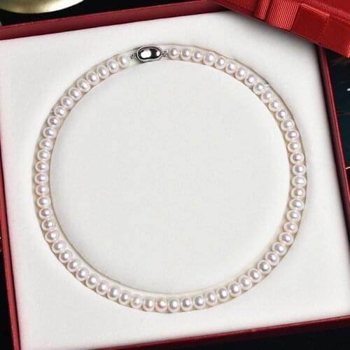 XIALUOKE Fashion Baroque Steamed Bread Pearl Freshwater Pearl Necklace For Women Mothers Day Gift Wedding Jewelry Gift Box