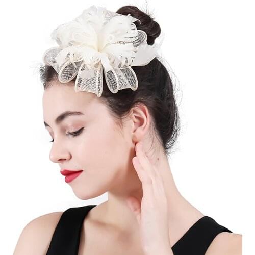 Wedding Headwear Women Church New Fascinators Sinamay Hat Headbands Accessories Party Race High Quality Fancy Feather Millinery