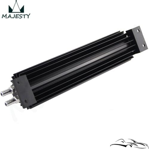 Universal 12'' Aluminum Dual Pass Finned Transmission Oil Cooler W/Fittings