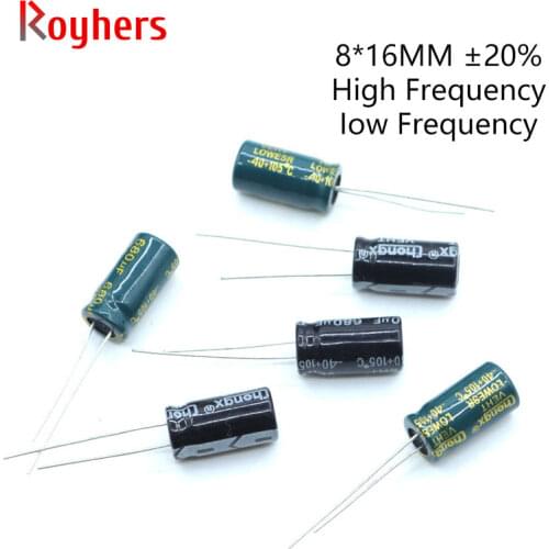 20Pcs 8*16 High Frequency Low ESR Aluminum Electrolytic Capacitors 6.3V 10V 25V 35V 16V 1000UF 680UF 330UF 1500UF Assorted Set