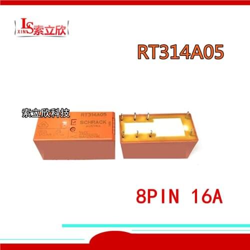 10PCS/LOT 100%Original New Relay RT314A05 5VDC 16A 8PIN 250VAC One on one off HF115F-L 5-ZS3L1TF