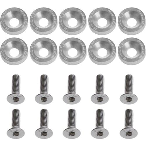 10Pcs Style Washers Aluminum Screws 6mm for honda Civic Integra Q9QD