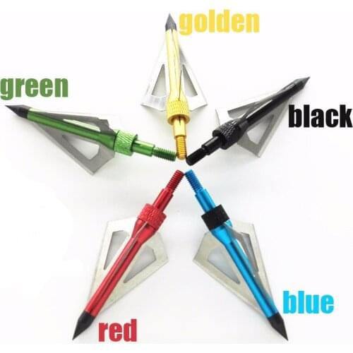 12pcs/lot)Hunting Arrow Head 100GR Broadheads 3-blades steel arrowhead archery point universal Release compound or crossbow
