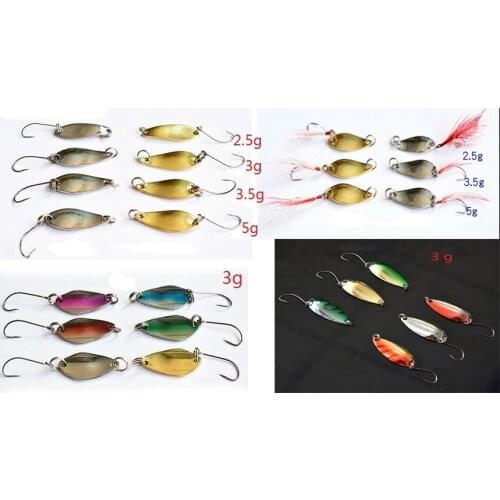 2.5g 3g 3.5g 5g Metal Fishing Spoon Lure with Korean Made Hook. Total 26pcs/Lot. Only 0.34 $ /Piece