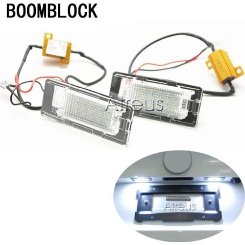2pcs For Volkswagen VW Polo 6R Passat B6 B7 Touran Touareg Sharan Jetta Car LED License Plate Lights 12V SMD Lamp