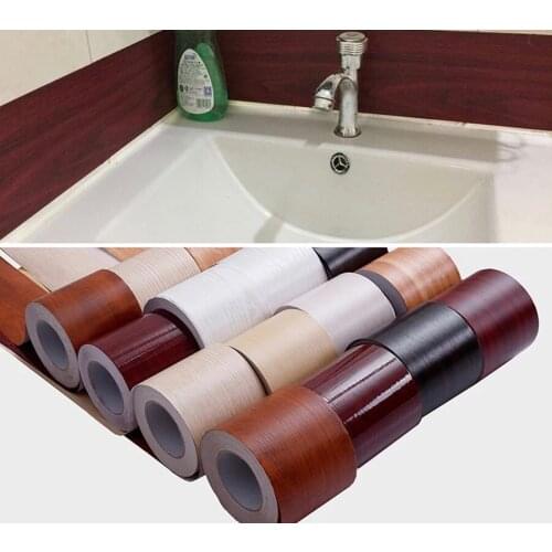 Freeshipping 5/10M PVC Waterproof Waist Line Wood Marble DIY Wallpaper Livingroom Decor Skirting Self Adhesive Wall Sticker