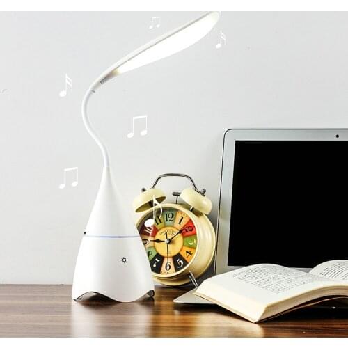 Bluetooth Audio Led Desk Lamp Touch Switch Rechargeable Stepless Dimming Reading Usb Led Bedroom Table Lamps Creative Gift