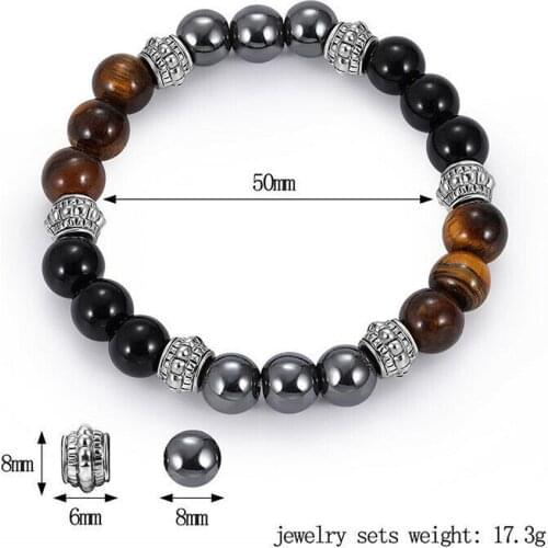Beaded Bracelet Natural Black Onyx Tiger Eye Bracelet Magnetic Healing Bracelet Creative Gorgeous Bracelet For Your Lover Family
