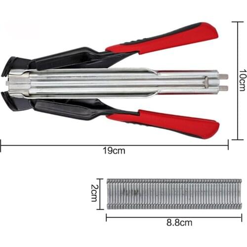 C-type Clip Rings Binding Pliers 100pcs Rings Hog Cage Installation Binding Pliers Hand Tool for Animal Fence Cage Kits