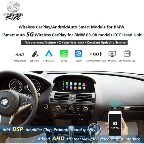 CCC Head Unit IOS13 Wireless Apply CarPlay AndroidAuto Smart for BMW iSmart Auto 03-08 Models