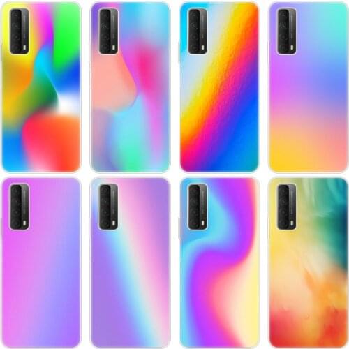 Gradient rainbow picture Phone Case for Huawei P50 Pro P40 Lite E P30 Pro P10 Plus P20 Lite P Smart Z 2021 Pro 2019 Soft Cover