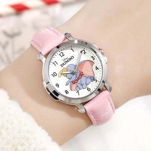 Disney Brand DUMBO Girl Children Quartz Watch Elementary Student Watches Waterproof For Kid Clocks Christmas Gift New Year