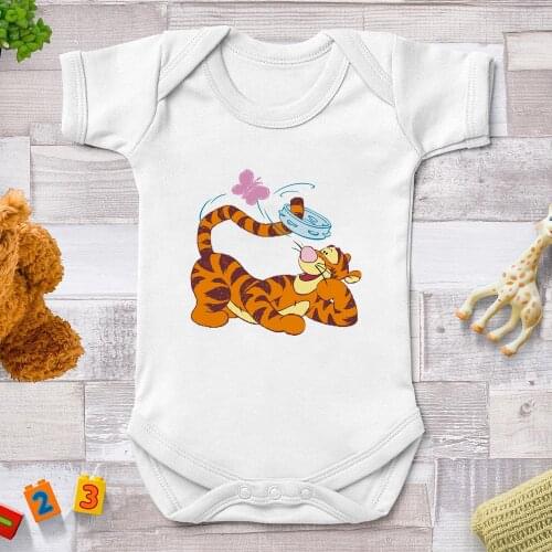 Newborn Clothes Funny Tigger Print Infant Baby Cute Toddler Jumpsuits Bodysuits Outfits Short Sleeve Baby Boys Girls Clothes