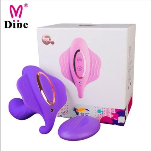 DIBE 10 speed Smart Heating Butterfly Wearable Dildo Panties Vibrator G Spot Clitoral Stimulator Massager Women Masturbation toy