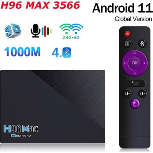 H96 MAX RK3566 Android 11.0 TV Box 8GB RAM 128GB ROM 2.4G/5G WiFi 1000M BT4.0 H96Max 3566 8GB 64GB Media Player Set Top Box