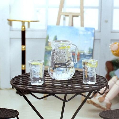 Drink Milk Model Toys for Doll House Decoration 1/12 Dollhouse Simulation Mini Juice Jug Cup Set Furniture Accessories