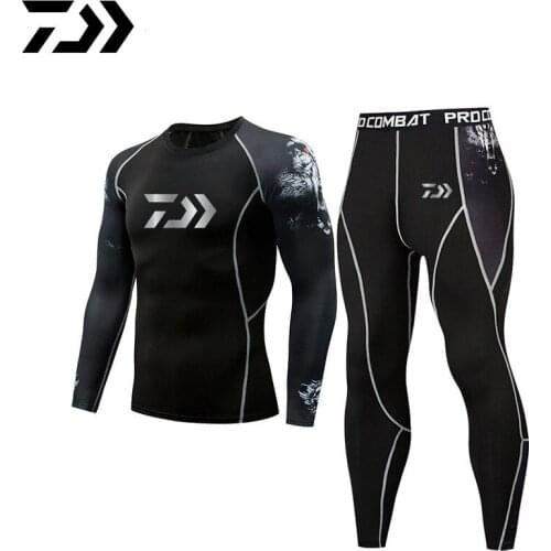 Daiwa Men Outdoor Sports Fishing Clothing Sets Breathable Quick Dry Anti Uv 40+ Anti Mosquito Fishing Shirts And Fishing Pants