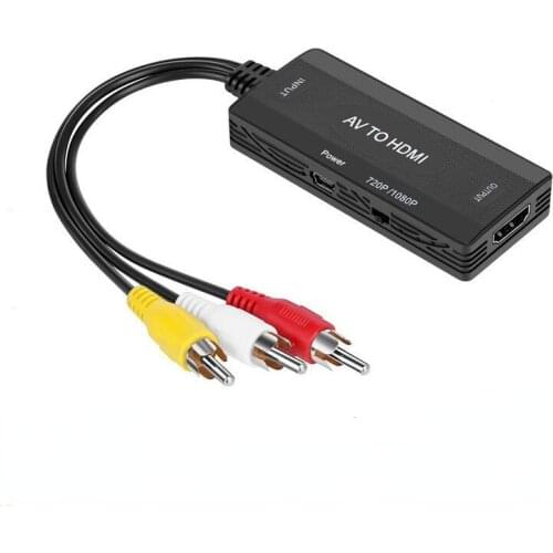 HD Composite Audio Video Converter AV To HDMI-compatible Converter RCA/CVBS Video Adapter Supports PAL NTSC 720P/1080P