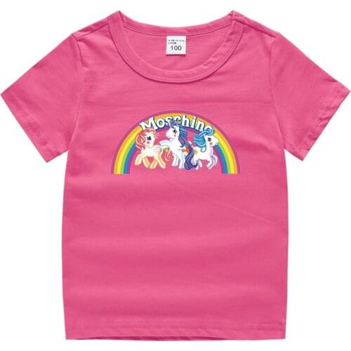 Summer Fashion My Little Pony T-shirt Children Boys Short SleevesTees Baby Kids polyester Tops For Girls Clothes 2-10Y Tees