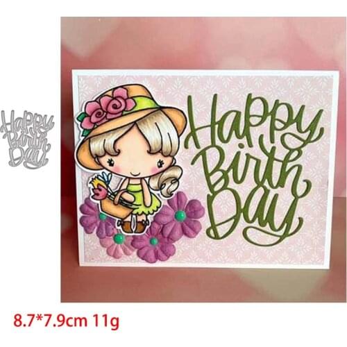 Happy Birthday Letter Metal Cutting Dies Stencils for DIY Scrapbooking Photo Album Decorative Embossing DIY Paper Cards