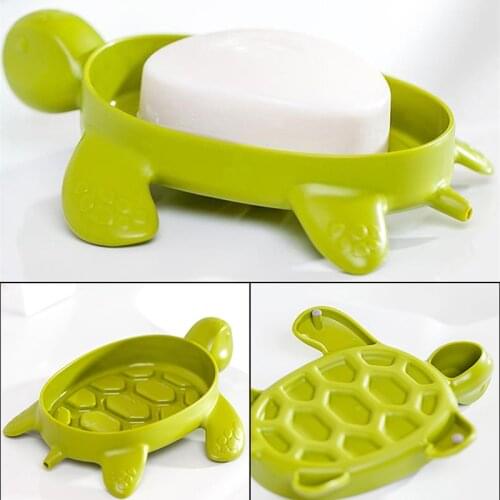 Cute Sea Turtles Soap Box Non-slip Sponge Soap Drain Holder Bathroom Accessories
