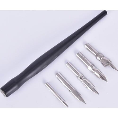 Cartoon Nib Holder Eraser Painting Material escolar Stationery Set Manga Pen Dip Calligraphy Drawing Tool 5 Nib+2Holder+1 Eraser