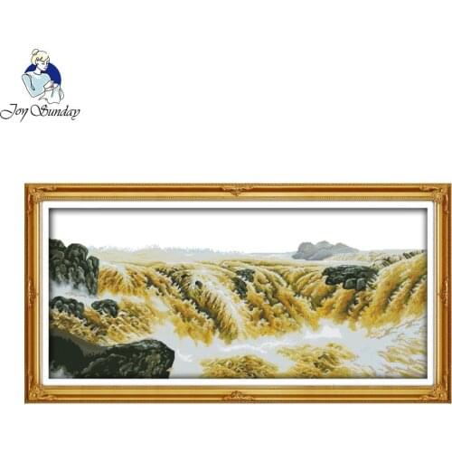 Joy Sunday Grandeur Design Stamped Counted DIY Chinese Cross Stitch Kits Paintings Cross-stitch Set Embroidery Needlework