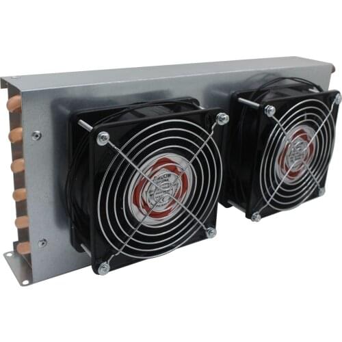 Small shell condenser radiator refrigerator freezer air-cooled water-cooled aluminum fin and copper tube heat exchanger with fan