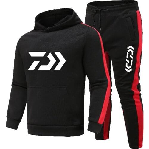 2021 Autumn New Mens Daiwa Brand Letter Printed Hoodie Suit Fashion Stitching Striped Sportswear Street Sportswear Sasual Suit