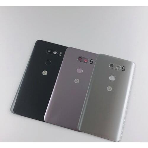 Original For LG V30+/V30 VS996 LS998U H933 LS998U H930 Housing Back Glass Battery Cover+Camera Lens glass Touch ID+ Sticker