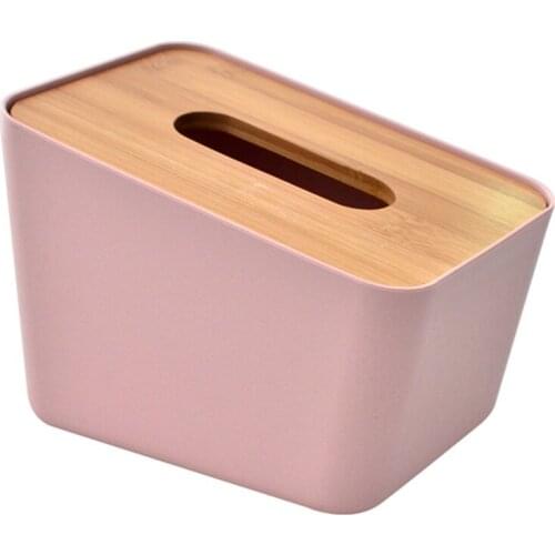 Plastic Tissue Box Modern Wooden Cover Paper Home Car Napkins Holder Case Home Organizer Decoration Tools