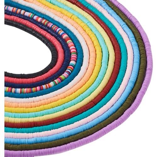 4mm 6mm 8mm Flat Round Polymer Clay Beads Chip Disk Loose Spacer Beads For Jewelry Making DIY Bracelet Necklace Accessories