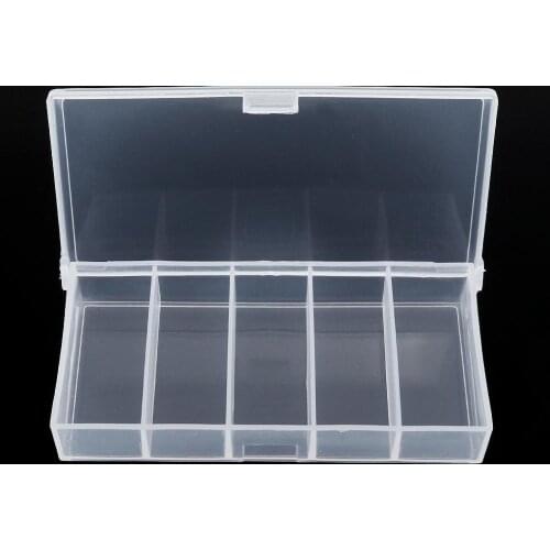 5 Grid Transparent Plastic Waterproof Fishing Box Lure Lead hooks Connector Case Collection Fishing Lure Storage Tools