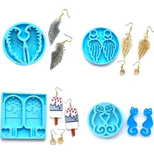 Earring Pendant Silicone Mold Wing Tassel Eardrop Resin Mold DIY Necklace Keychain Jewelry Making Tools Handmade Crafts