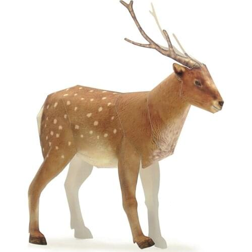 Sika Deer Paper Model Mini Cute Folding 3D Papercraft Realistic Animal Figure DIY Kids Adult Handmade Craft Toys WE-008