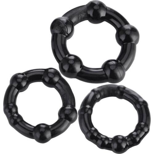 Silicone Durable Penis Ring Adult Men Ejaculation Delay Cock Ring 3pcs/set Lasting Firmer Longer Erection Cockring Male Sex Toys